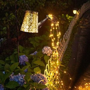 Jgd-Arrosoir Solaire - Guirlande Lumineuse D'ext&eacute;rieur &Eacute;tanche - Lampes Solaires Led - Style M&eacute;tal Vintage - Pour Jardin, Balcon, Jardin, Path (Avec Support) - Neuf