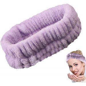 Bandeau Maquillage, Bandeau Maquillage Cheveux Femme, Bandes De Poignet Faciales En Flanelle Pour Femme, &Eacute;lastique Bandeaus Soin Visage Pour Lavage Du Visage (Noir, L) - Neuf