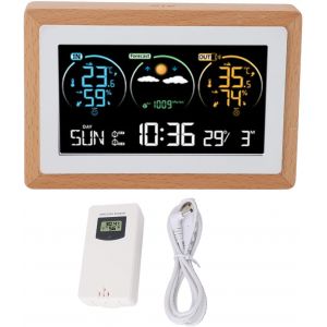 SUBZONAL-Horloge M&eacute;t&eacute;o sans Fil, &eacute;cran Couleur, Pr&eacute;vision M&eacute;t&eacute;o, Test de Temp&eacute;rature et d'humidit&eacute;, Horloge M&eacute;t&eacute;o Num&eacute;rique pour la Maison, L'int&eacute;rieur et L'ext&eacute;rieur - Neuf