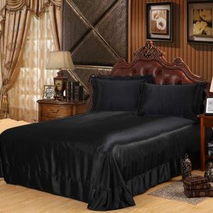 Hjlian Parure De Lit En Satin De Soie Anti-Acariens Avec Housse De Protection Et Protege-Matelas (Twin) - Neuf