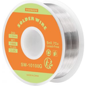 Fil de Soudure Sans Plomb,Soudure Douce Avec Noyau de Colophane Pour Soudure Électrique (Sn99.3% Cu0.7%/1.0mm,100g) - Neuf