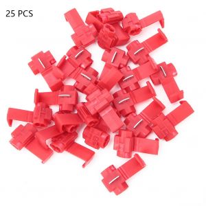 Lot de 25 connecteurs rapides sans soudure rouges 0,5-1,5 mm2/AWG 20 a 16 - Neuf