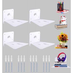 4 Pi&iquest;&iquest;ces Etagere Murale Livre, &iquest;&iquest;tag&iquest;&iquest;re Flottantes pour Livres, Etagere Murale Invisible, Etagere Murale Fixation Invisible, Convient pour Le Salon, Le Bureau, La Chambre - Neuf