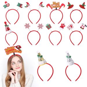 12 Pcs Vacances Bandeaux,Mignon De No&euml;l De T&ecirc;te De Chapeau De Toppers ,Beaucoup De Plaisir Et De F&ecirc;te Pour Des Vacances Annuelles Et Des Saisons Th&egrave;mes, F&ecirc;te De No&euml;l,Le Repas De No&euml;l - Neuf
