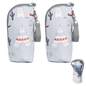 Lot De 2 Sacs Isothermes Pour Biberons De Lait Pour B&eacute;b&eacute;, Chauffe-Biberon Portable - Neuf