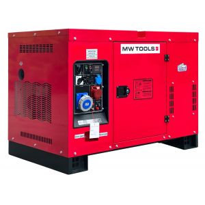 Groupe &eacute;lectrog&egrave;ne insonoris&eacute; diesel 13kW 230V + 15kW 400 V 5p MW Tools DG150EP - Neuf