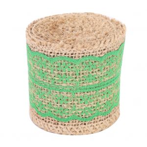 Hjlian Lot De 5 Rouleaux De Dentelle En Lin Pour Noel, Accessoires De Bricolage, Vert - Neuf