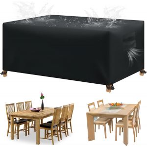 Letnerny-Housse Table De Jardin180x120x74cm Housse Salon De Jardin Exterieur, Housses Pour Mobilier De Jardin Imperm¿¿Able Anti-Uv 420d Tissu Oxford Housse De Protection Salon De Jardin Pour Table Cha - Neuf