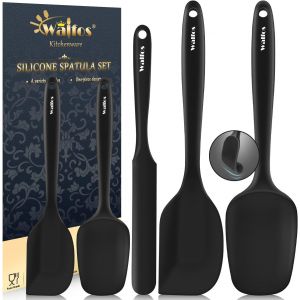 Lot De 5 Spatules En Silicone Résistantes À La Chaleur Jusqu'à 450 ºf,Noyau En Acier Robuste Et Design Monobloc,Sans Bpa Et Passent Au Lave-Vaisselle,Noir - Neuf