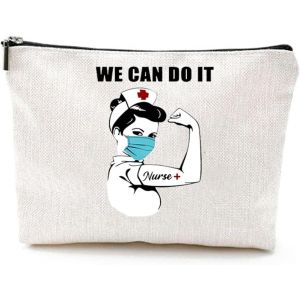 nzqaf-pochette infirmiere,trousse de toilette voyage,Infirmière Sac Cosmétique Multi-Usages Maquillage Toile Stylo Voyage Fermeture Éclair Fournitures Scolaires pour Soins Infirmiers Praticien - Neuf