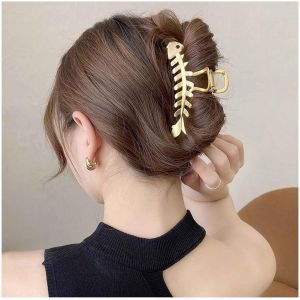 Asas-Pince À Cheveux Vintage En Métal Avec Os De Poisson Pince À Cheveux En Alliage Pince À Cheveux En Or Pour Cheveux Pince À Cheveux Mignonne Jaw Pince À Cheveux Pour Femmes Et Filles Cadeaux - Neuf