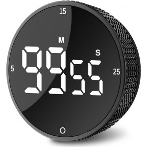 Eryi-- Minuteur De Cuisine Numérique Magnétique - Chronomètre - Compte À Rebours - Led - Noir - Neuf