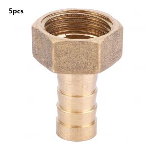 Raccord de tuyau en laiton 5 pieces, embout cannele 12 mm, 1/4"", 1/2"", 3/8"", 3/4"", adaptateur de filetage femelle BSP (1/2"") - Neuf