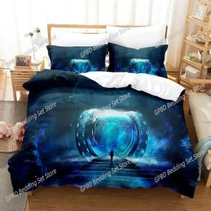 Parure De Lit Avec Housse De Couette Et Taie D'oreiller Motif Portail De Jeu Anime - Neuf