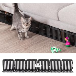 Subzonal-Bloqueur De Jouets - Protection De Canap&eacute; Pour Animaux De Compagnie - Chat - En Plastique Sous Les Meubles - Pour Canap&eacute; Et Autres Meubles - Noir - Lot De 12 - 6 Pieds - Neuf