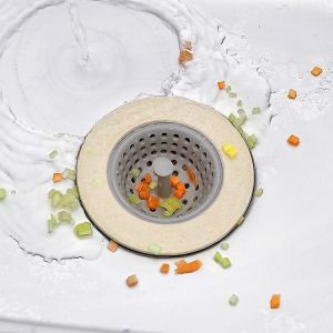 Passoire D'&eacute;vier En Silicone Avec Bouchon Et Design Facile &Agrave; Nettoyer - Neuf