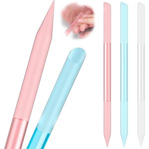 3 Pcs En Verre Cuticule Pousseur Lime &Agrave; Ongles Cuticule Manucure Stick Remover Ensemble D&iquest;Outils De Cuticule Verre Double Face Avec B&acirc;ton De Soin De Cuticule De Grit Pour (Rose, Bleu,Transparent) - Neuf