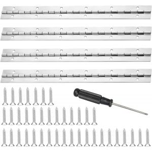 Charniere Piano 30cm 4 Pieces Charniere Piano 300mm x 30mm Charni&egrave;re Piano Acier Inoxydable 30 cm Charniere Continue &agrave; Tige Charniere Inox Charni&egrave;re Plate pour Bo&icirc;te de Rangement Armoires - Neuf