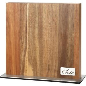 Checarzhn--No1-Oleio Bloc À Couteaux Magnétique Extra Large Des Deux Côtés En Bois D'acacia (Non Équipé) I Planche À Couteaux Pour Jusqu'à 10 Couteaux De Cuisine Avec Aimants Puissants I En Bois Mass - Neuf