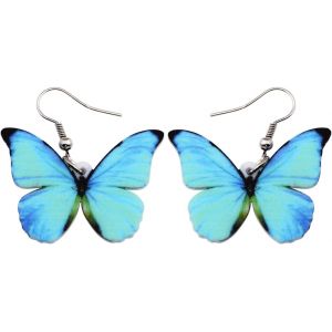 Kal-Boucles D'oreilles Papillon En Acrylique Jaune Pour Femme Filles Bijoux En Goutte D'eau D&eacute;co Papillon Printemps &Eacute;t&eacute; - Neuf