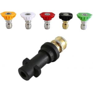 Adaptateur de nettoyeur haute pression,à connexion rapide de 6,35 mm pour Karcher K2-k7,avec 5 embouts de buse de nettoyeur haute pression - Neuf