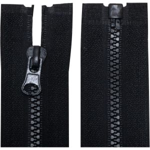 C63875-Lot De 2 Fermetures Éclair Injectées N°3 65 Cm Séparables-Tirette Déco-Curseur En Métal-Couleur Noir-Maille Glissière Vêtement Couture Mercerie Veste - Neuf