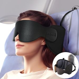 Ulteronixshop-Reisekissen f&uuml;r Flugzeuge, Reisezubeh&ouml;r f&uuml;r Langstreckenfl&uuml;ge, 3D-Schlafmaske, Flugzeug-Schlafkissen, Noir Clair - Neuf