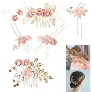 Kal-Decoration Cheveux Mariage 5 Pièces Peigne À Cheveux De Mariage Peigne Mariage Perle Cristal De Mariée Mariage Accessoires De Cheveux Accessoires De Cheveux De Mariée Decoration Cheveux - Neuf