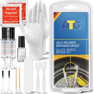 MEVRONISSHOP-ALU-Fix Kit de r&eacute;paration pour Jantes alu, R&eacute;paration Rapide et Facile des Jantes alu, Stylo de retouche Inclus, 13pcs. - Neuf