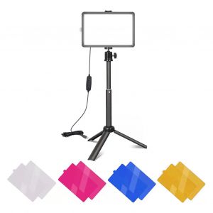 Kit d'eclairage video LED 8 pouces, panneau lumineux LED a intensite variable avec trepied reglable pour enregistrement video - Neuf