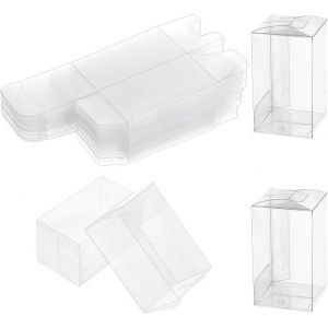 30 Boîte En Plastique Transparent En Pvc, 3.7x3.7x6.5cm Clair Cube Boîtes D'emballage Cadeau Boîtes De Faveur De Fête De Mariage Pour Bonbons Biscuits Chocolat Cadeau Et Moules - Neuf