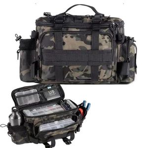 Sac De Rangement Pour Outils De Pêche, Sac Fourre-Tout Camouflage Pour Randonnée, Camouflage Noir - Neuf