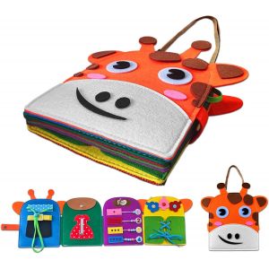 ChenQuanSarl-Montessori Jouet &Agrave; Partir De 1 An Busy Board Crossbody 3D En Feutre Quiet Book Livre De B&eacute;b&eacute; Jouet &Eacute;ducatif Comme Cadeau Pour Gar&ccedil;ons Et Filles Entre 1 Et 5 Ans - Neuf