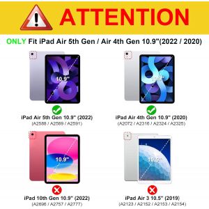 Coque pour iPad Air 11 Pouces M3/M2 (2025/2024), iPad Air 5/4 10.9 Pouces (2022/2020) - [Rangement de Stylet] Housse Transparente Claire Etui Antichoc Veille/R&eacute;veil Auto, Don't Touch - Neuf