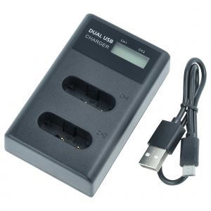 vhbw Chargeur Micro-USB + USB-C double compatible avec Sony Cybershot DSC-RX100M6 cam&eacute;ra action-cam + c&acirc;ble Micro-USB + t&eacute;moin de charge - Neuf