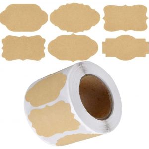 500PCS Autocollants &Eacute;tiquettes en Papier Kraft, &Eacute;tiquettes Adh&eacute;sives Vierge, Etiquette Confiture, Autocollants de Emballage Cadeau, &Eacute;tiquettes Autocollant pour Cuisson, Bocaux, Dossier, Cadeau - Neuf