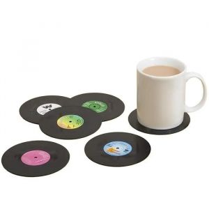 Dessous De Verre Rond Vintage Cd Vinyle Porte-Gobelet Cadeau Pour Fans Musique - Neuf
