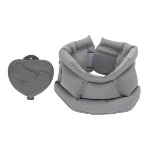 Coussin de voyage gonflable Oreiller de cou pour le camping Sac &agrave; dos Avion Voyage gris SZRH A-F - Neuf