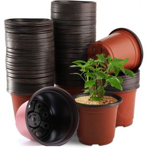 TEPPE-100 Pi&egrave;ces 10CM Pots de Fleurs, R&eacute;utilisables Pot semis Godets Semis, Fleur Interieur Pot Plastique Plante, Adapt&eacute; Semis, Fleurs, Succulentes - Neuf
