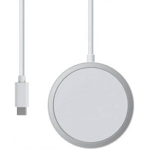 JGD-for iphone 15 Chargeur &iquest;MFi Certifi&eacute;&iquest; 15W Chargeur Induction,for iPhone Rapide Magn&eacute;tique sans Fil Compatible avec iPhone 16/17/15/14/14 Plus/14 Pro/14 Pro Max/13/12/11/X/XS/SE/XR - Argent - Neuf