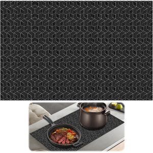 AYUHR-52x78cm Tapis Plaque Induction, Silicone Tapis Protection Plaque, Silicone Anti-Rayures, Surface Magnétique Non Glissante, Résistant à la Chaleur jusqu'à 240°C - Neuf