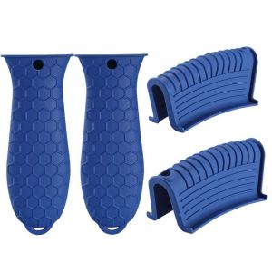 Lot De 4 Poignées Antidérapantes En Silicone Pour Poêles Chaudes, Résistantes À La Chaleur, En Fonte Et En Métal (Bleu) - Neuf