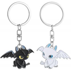 ytseazn-Krokmou Porte Clé Dragons Porte Clé,Comment Dresser Votre Dragon,Comment Entraîner Son Dragon,Idée Cadeau Saint Valentin Couple Pour Lui - Neuf
