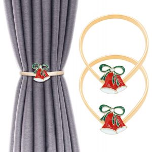 2 Pi&egrave;ces de Pliage Fermoirs pour No&euml;l Rideaux - les Cloches, les Fixes en Aluminium Crochets pour Santa Claus Design de Printemps Rideaux, Concepteur de No&euml;l, des Cloches pour la Maison, de la d&eacute;cor - Neuf