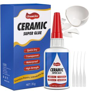 Colle C&eacute;ramique 35g Ultra Forte,R&eacute;sistante &agrave; Haute Temp&eacute;rature,Imperm&eacute;able,Colle Super Adh&eacute;sive pour Porcelaine,C&eacute;ramique,Vaisselle,Carrelage,Fa&iuml;ence,Bricolage et Plus - Neuf