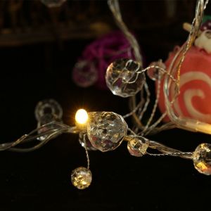 Hjlian Guirlande Lumineuse A 10 Led Avec Perles, Ideale Pour Noel, Chambre A Coucher, Decoration D'interieur (Marron) - Neuf