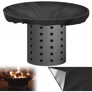 KAL-Housse De Protection Pour Plaque De Feu : Diamètre 100 Cm, 420D, Étanche, Anti-Uv, Rond, Noir, Résistant À L'Eau, Pour Plaque De Cuisson Et Plaque De Cuisson - Neuf