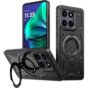 Kal-360°Rolatif Support Magnétique Coque Pour Moto Edge 60 Fusion 5g/ 60 5g/ 60 Pro 5g/ 60s[Cd Anneau Support Stable Pour Mag-Safe] [N°1 Puissance Magnétique & Antichoc Protection Militaire] Noir - Neuf