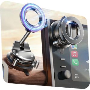 JGD-2026 Support Telephone Voiture Magnetique, Stabilit&eacute; Militaire & R&eacute;utilisable Ventouse, Support Telephone Voiture Magsafe, Kits d'accessoires pour iPhone Air 17 Pro Max 16 15, Galaxy S25, Huawei - Neuf