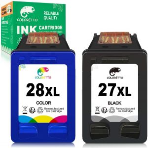 27 XL 28 XL Cartouches d'encre Remanufactur&eacute;es pour HP 27XL 28XL pour HP Deskjet 3320 3325 3420 3520V 3550 3650 Officejet 4215 Pro 3610 PSC 1210 1310 1315 Imprimante Noir et Couleur - Neuf